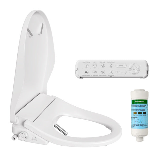 Smart Toilet With Side Knob Adjustable Heated Seat, Water Temperature And Pressure Adjustment Function, Portable Toilet With Automatic Nozzle Cleaning Function, Cannot Be Shipped On Weekends